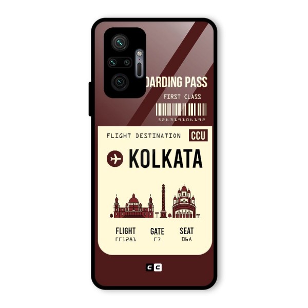 Kolkata Boarding Pass Glass Back Case for Redmi Note 10 Pro