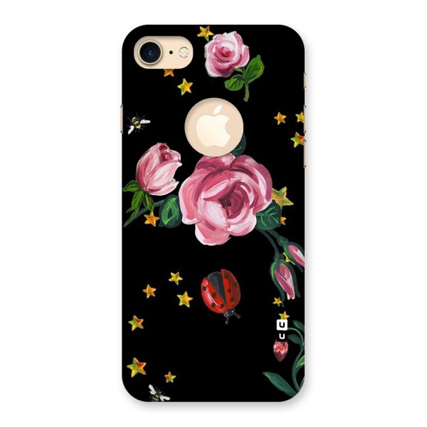 Ladybird And Floral Back Case for iPhone 7 Logo Cut
