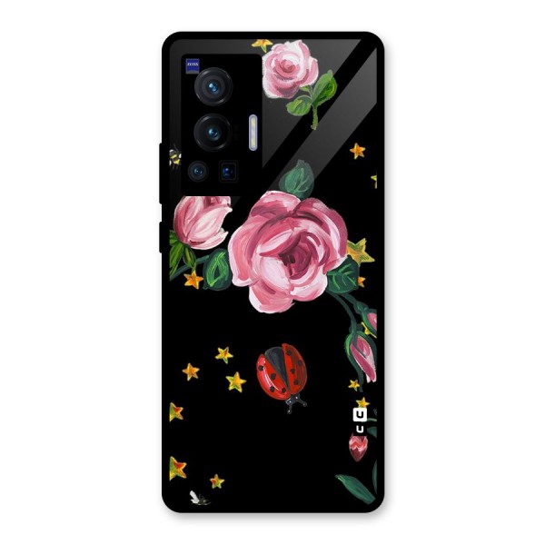 Ladybird And Floral Glass Back Case for Vivo X70 Pro