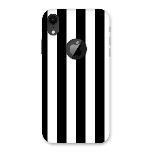 Lavish Black Stripes Back Case for iPhone XR Logo Cut