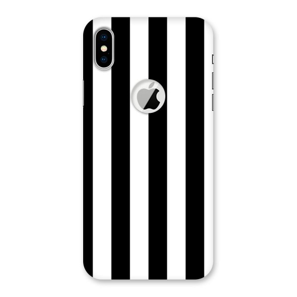 Lavish Black Stripes Back Case for iPhone X Logo Cut