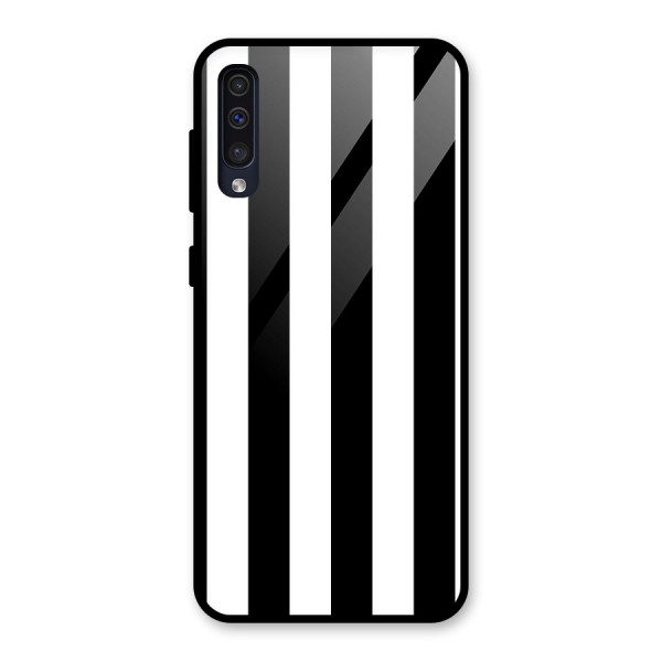 Lavish Black Stripes Glass Back Case for Galaxy A50