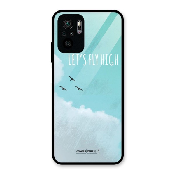 Lets Fly High Glass Back Case for Redmi Note 10