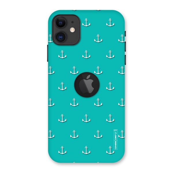 Light Blue Anchor Back Case for iPhone 11 Logo Cut