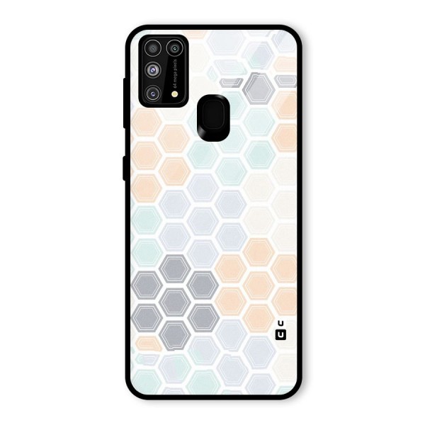 Light Hexagons Glass Back Case for Galaxy M31