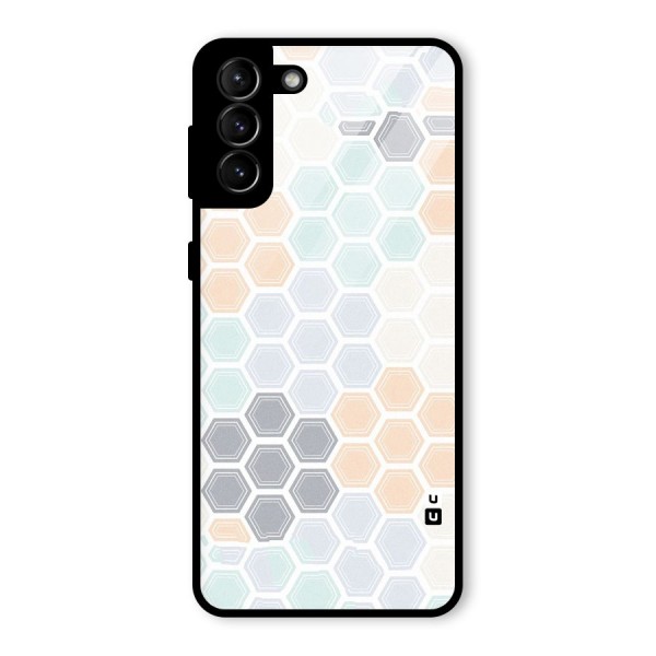 Light Hexagons Glass Back Case for Galaxy S21 Plus