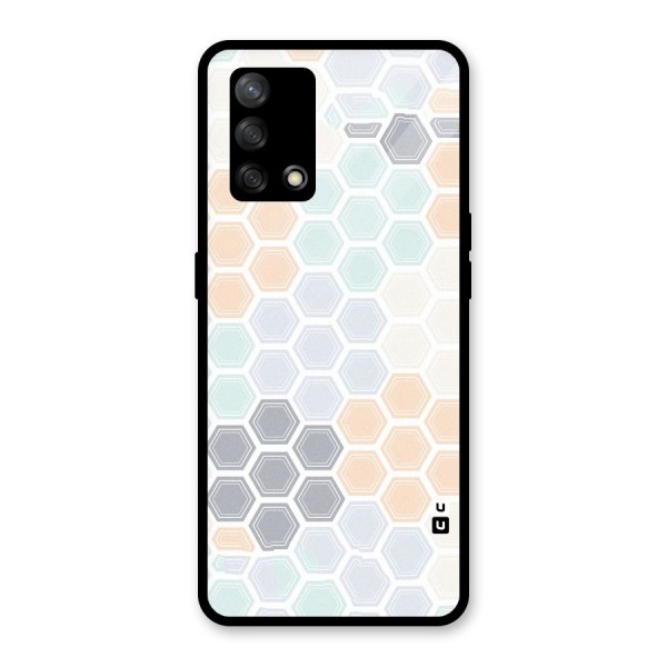 Light Hexagons Glass Back Case for Oppo F19