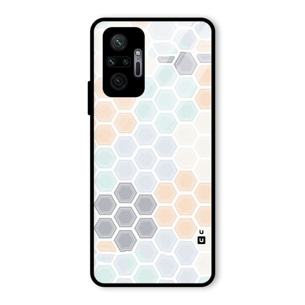 Light Hexagons Glass Back Case for Redmi Note 10 Pro