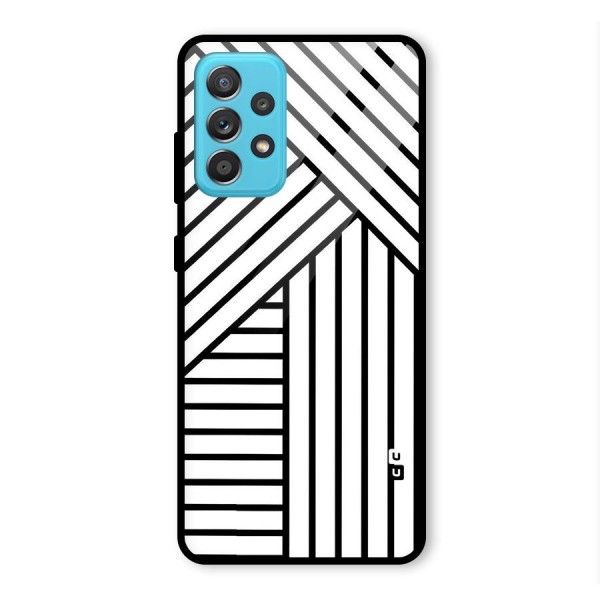 Lines Pattern Stripes Glass Back Case for Galaxy A52