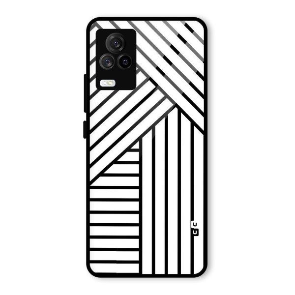 Lines Pattern Stripes Glass Back Case for Vivo iQOO 7 Legend 5G