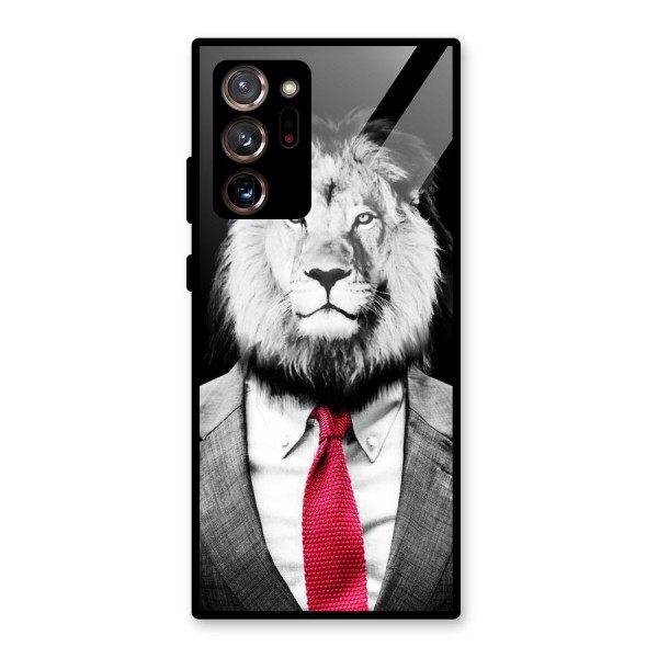 Lion with Red Tie Glass Back Case for Galaxy Note 20 Ultra