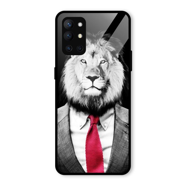 Lion with Red Tie Glass Back Case for OnePlus 9R