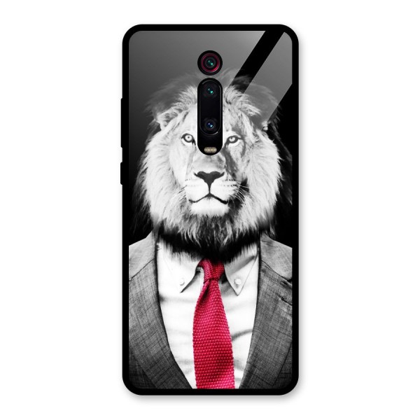 Lion with Red Tie Glass Back Case for Redmi K20 Pro