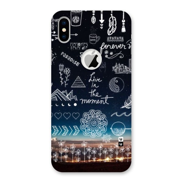 Live In The Moment Back Case for iPhone XS Logo Cut