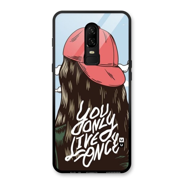Live Once Glass Back Case for OnePlus 6