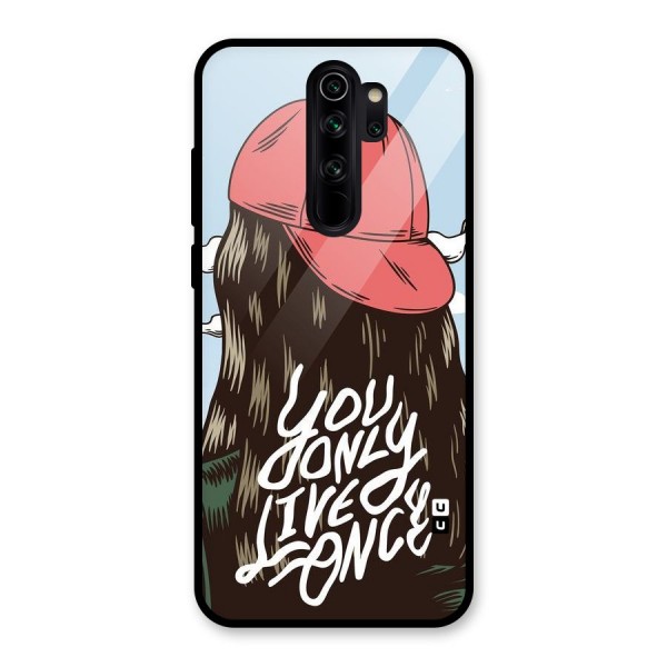 Live Once Glass Back Case for Redmi Note 8 Pro