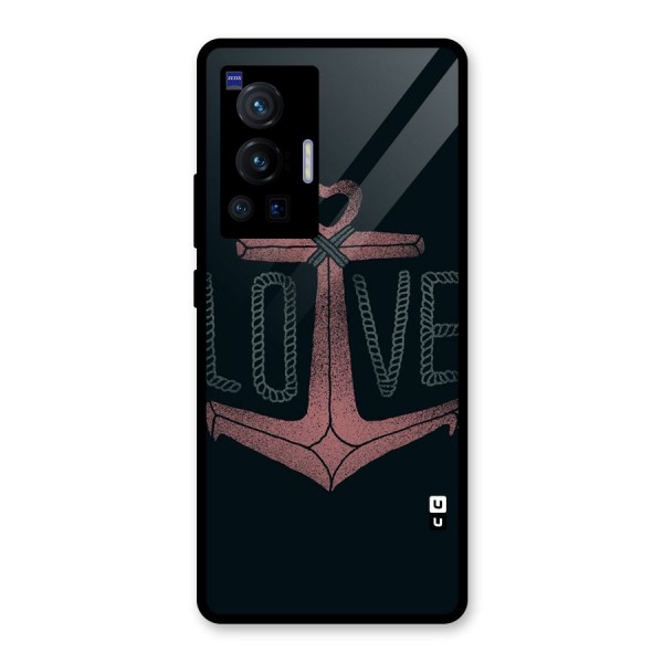 Love Anchor Form Glass Back Case for Vivo X70 Pro