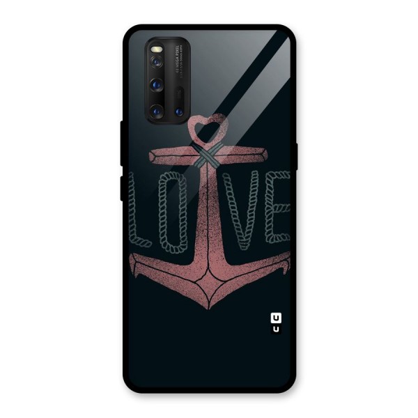 Love Anchor Form Glass Back Case for Vivo iQOO 3