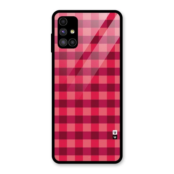 Love Checks Glass Back Case for Galaxy M51