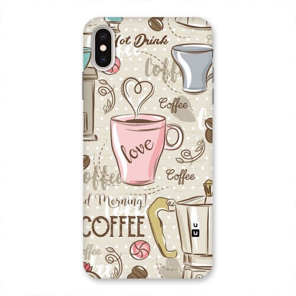 Love Coffee Design Back Case for iPhone XS Max