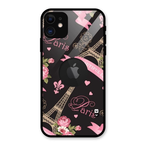 Love Tower Glass Back Case for iPhone 11 Logo Cut