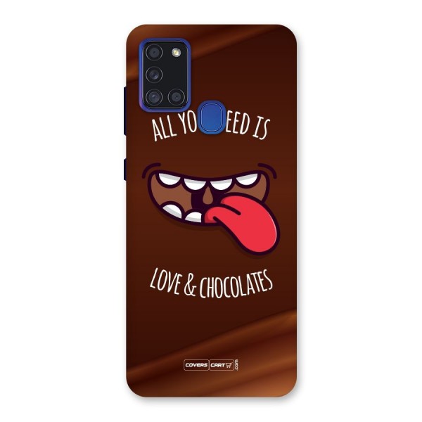 Love and Chocolates Back Case for Galaxy A21s