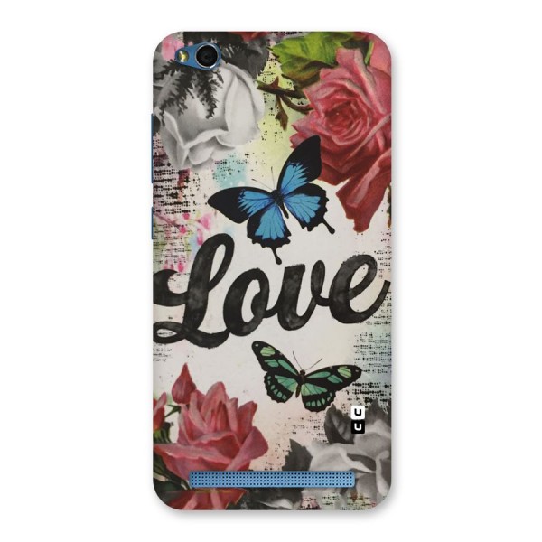 Lovely Butterfly Love Back Case for Redmi 5A