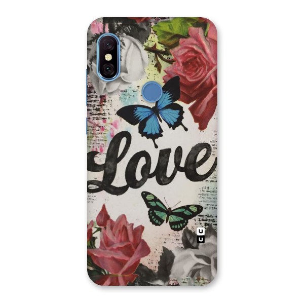 Lovely Butterfly Love Back Case for Redmi Note 6 Pro