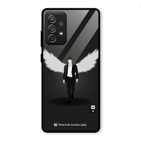 Lucifer Minimalistic Archangel Art Glass Back Case for Galaxy A72