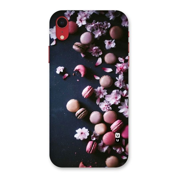 Macaroons And Cheery Blossoms Back Case for iPhone XR