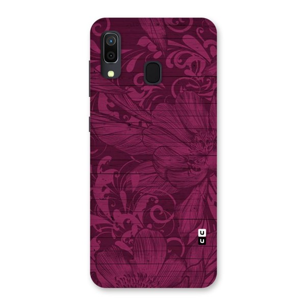 Magenta Floral Pattern Back Case for Galaxy A30
