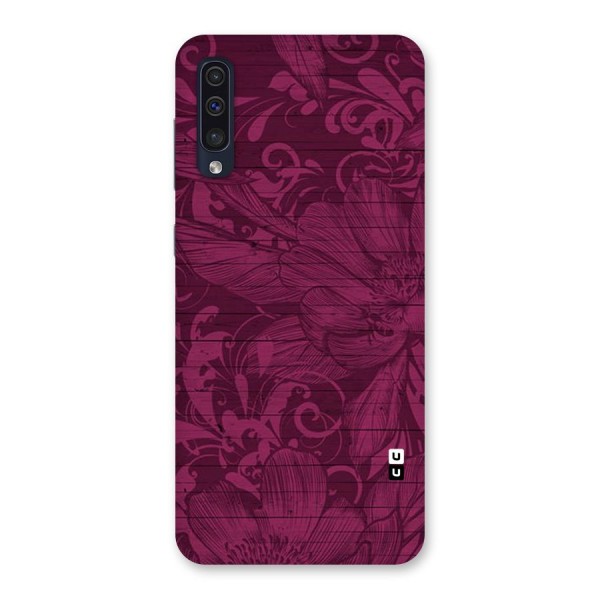 Magenta Floral Pattern Back Case for Galaxy A50