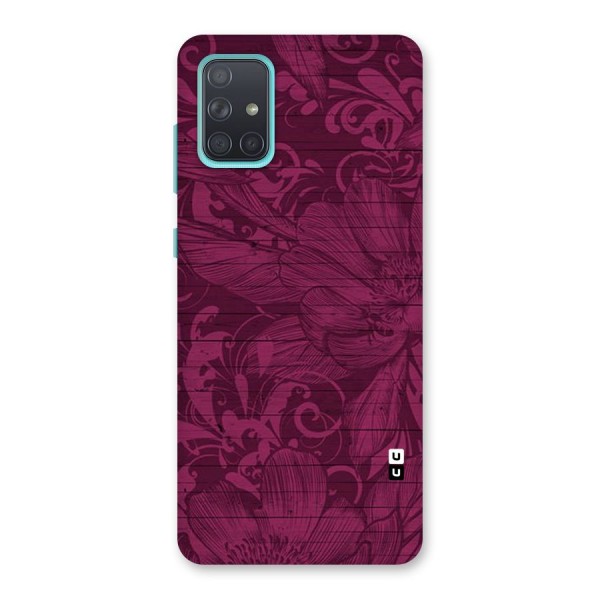 Magenta Floral Pattern Back Case for Galaxy A71