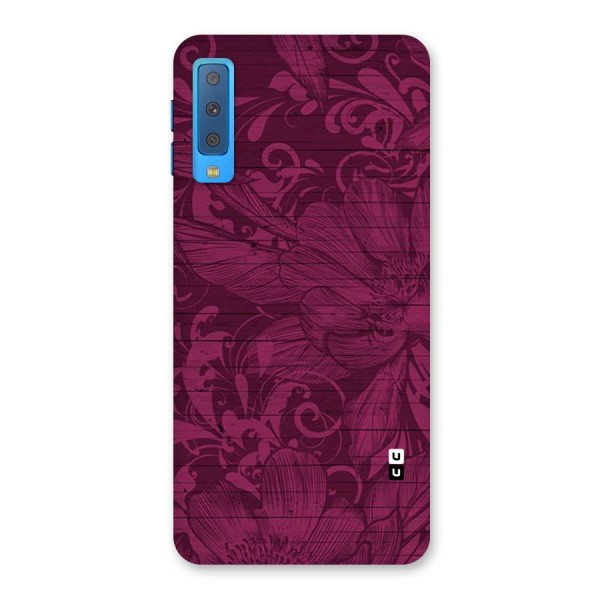 Magenta Floral Pattern Back Case for Galaxy A7 (2018)