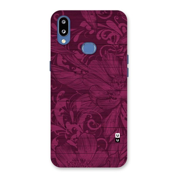 Magenta Floral Pattern Back Case for Galaxy M01s