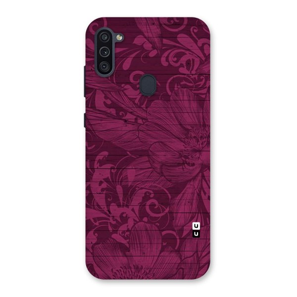 Magenta Floral Pattern Back Case for Galaxy M11