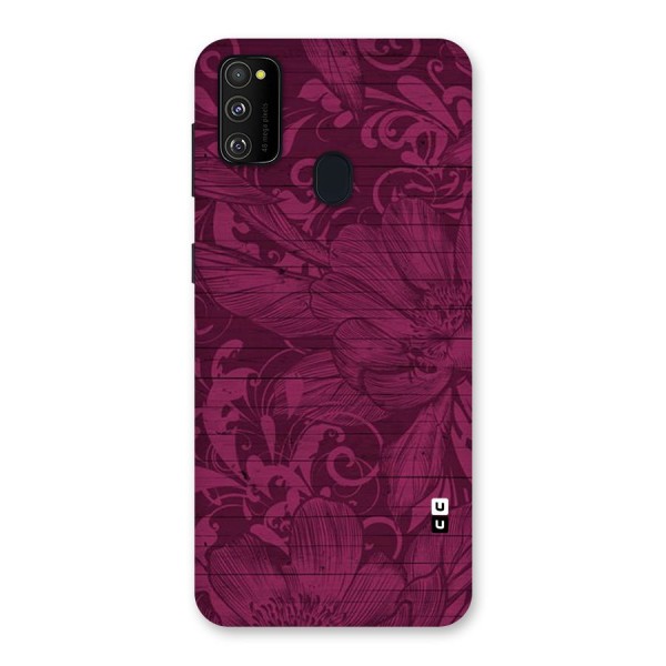 Magenta Floral Pattern Back Case for Galaxy M21