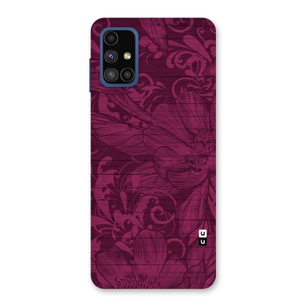 Magenta Floral Pattern Back Case for Galaxy M51