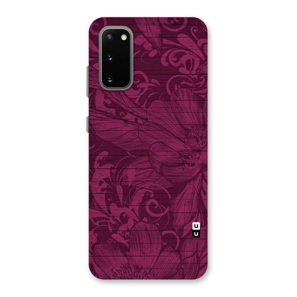 Magenta Floral Pattern Back Case for Galaxy S20