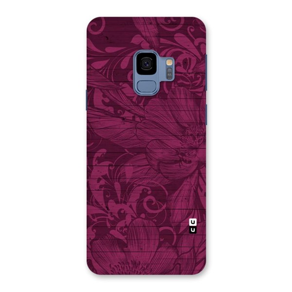 Magenta Floral Pattern Back Case for Galaxy S9