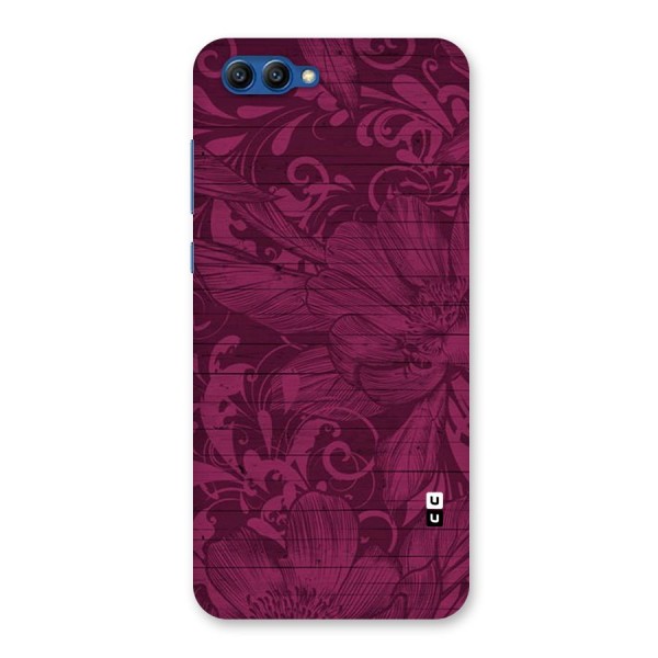 Magenta Floral Pattern Back Case for Honor View 10