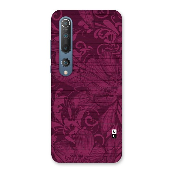 Magenta Floral Pattern Back Case for Mi 10