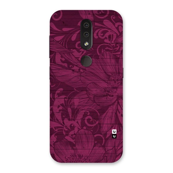 Magenta Floral Pattern Back Case for Nokia 4.2
