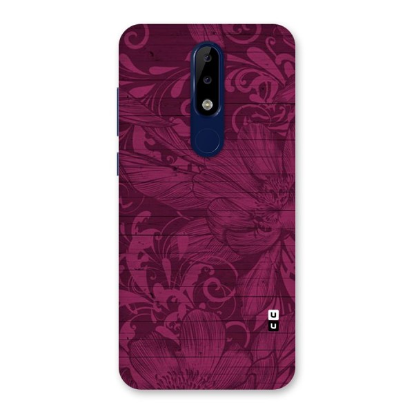 Magenta Floral Pattern Back Case for Nokia 5.1 Plus