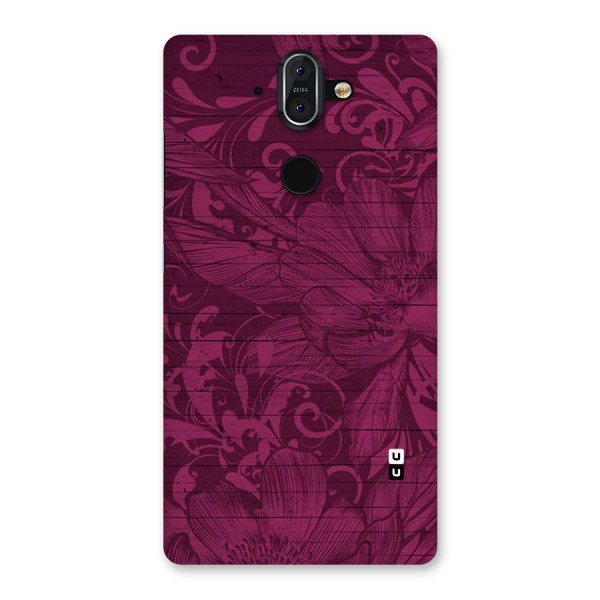 Magenta Floral Pattern Back Case for Nokia 8 Sirocco