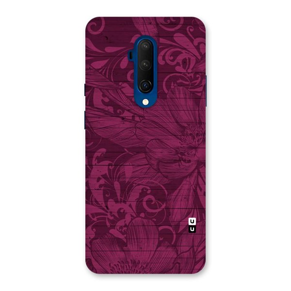 Magenta Floral Pattern Back Case for OnePlus 7T Pro