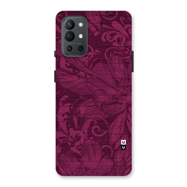 Magenta Floral Pattern Back Case for OnePlus 9R
