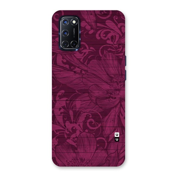 Magenta Floral Pattern Back Case for Oppo A52