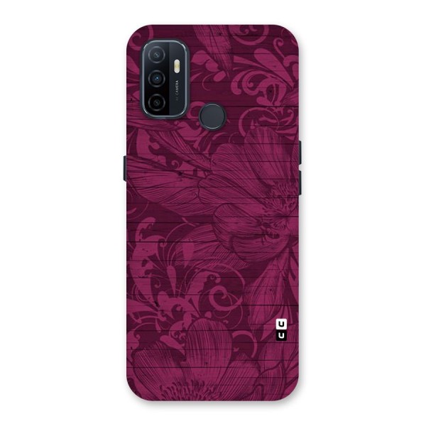 Magenta Floral Pattern Back Case for Oppo A53