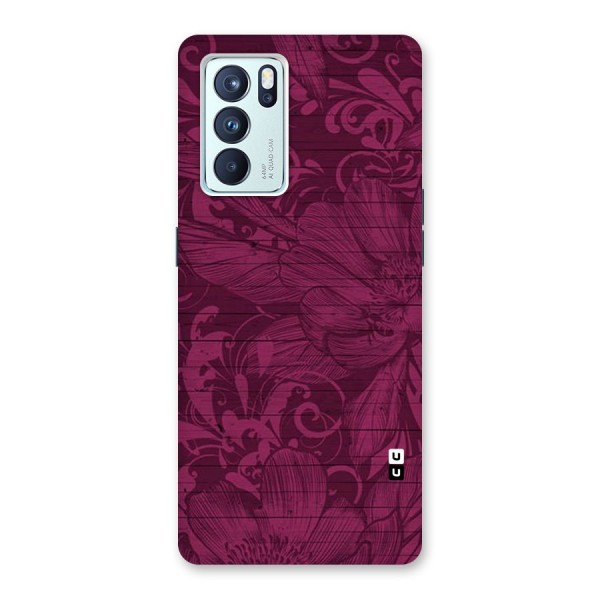 Magenta Floral Pattern Back Case for Oppo Reno6 Pro 5G